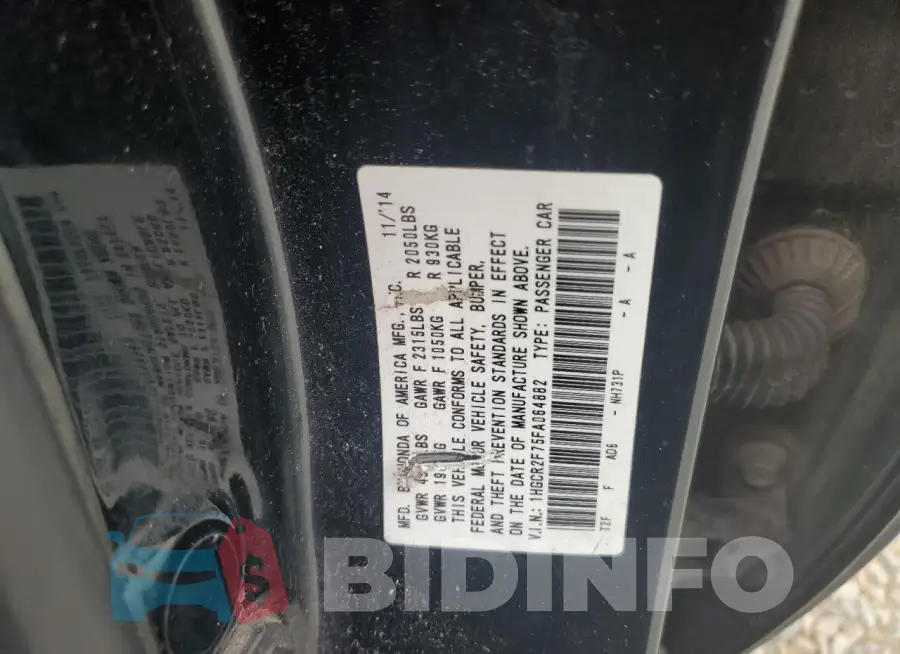 1HGCR2F75FA064882 Photo# 12