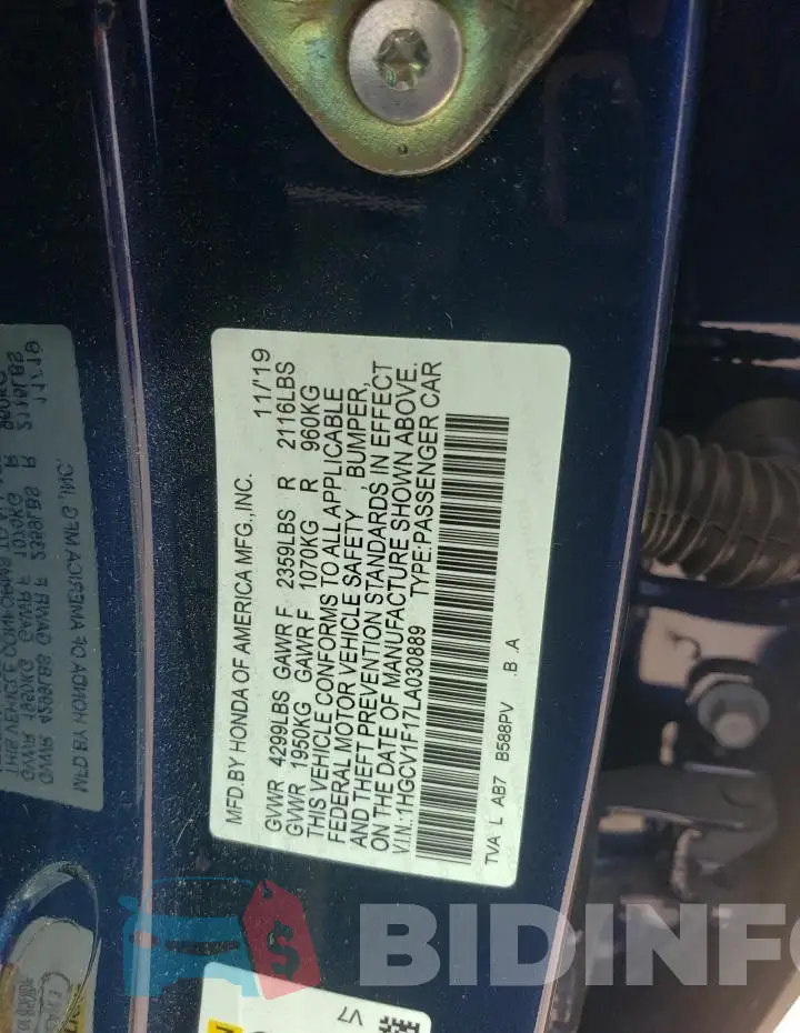 1HGCV1F17LA030889 Photo# 12