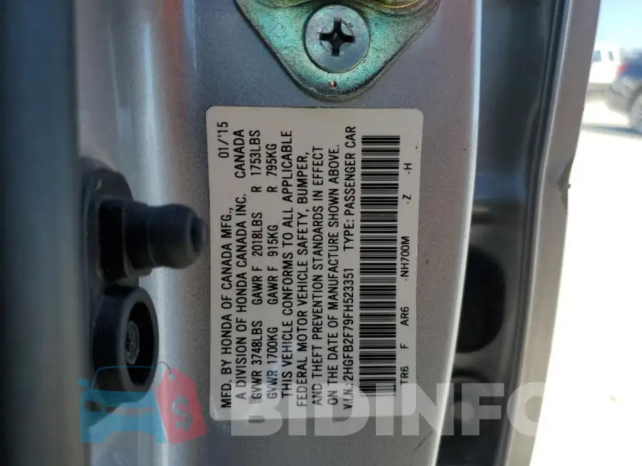 2HGFB2F79FH523351 Photo# 13
