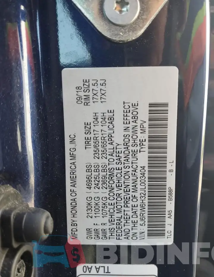 5J6RW6H32JL003404 Photo# 13