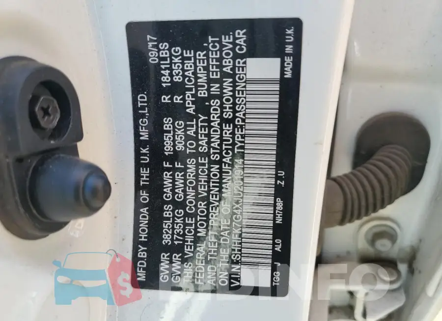 SHHFK7G4XJU201914 Photo# 12