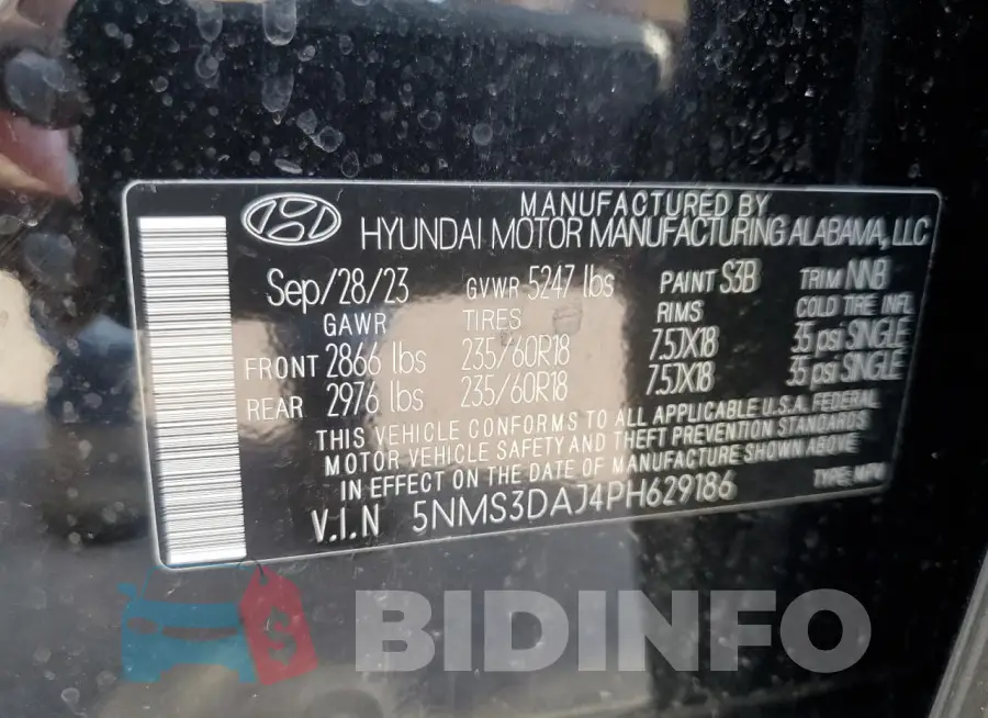 5NMS3DAJ4PH629186 Photo# 13