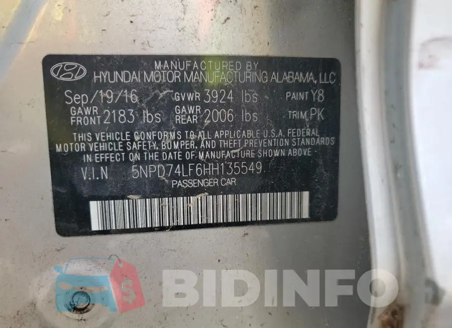 5NPD74LF6HH135549 Photo# 12