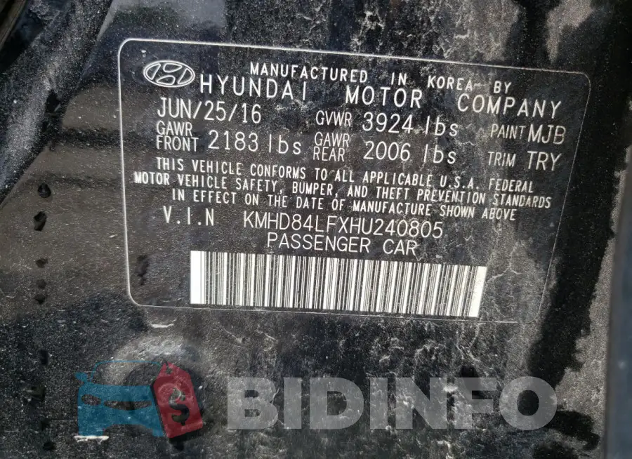 KMHD84LFXHU240805 Photo# 12