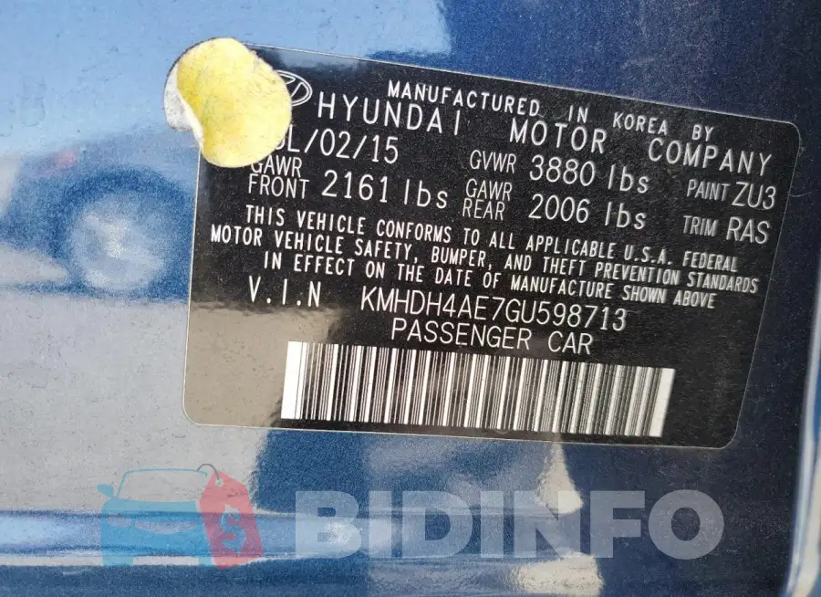 KMHDH4AE7GU598713 Photo# 12