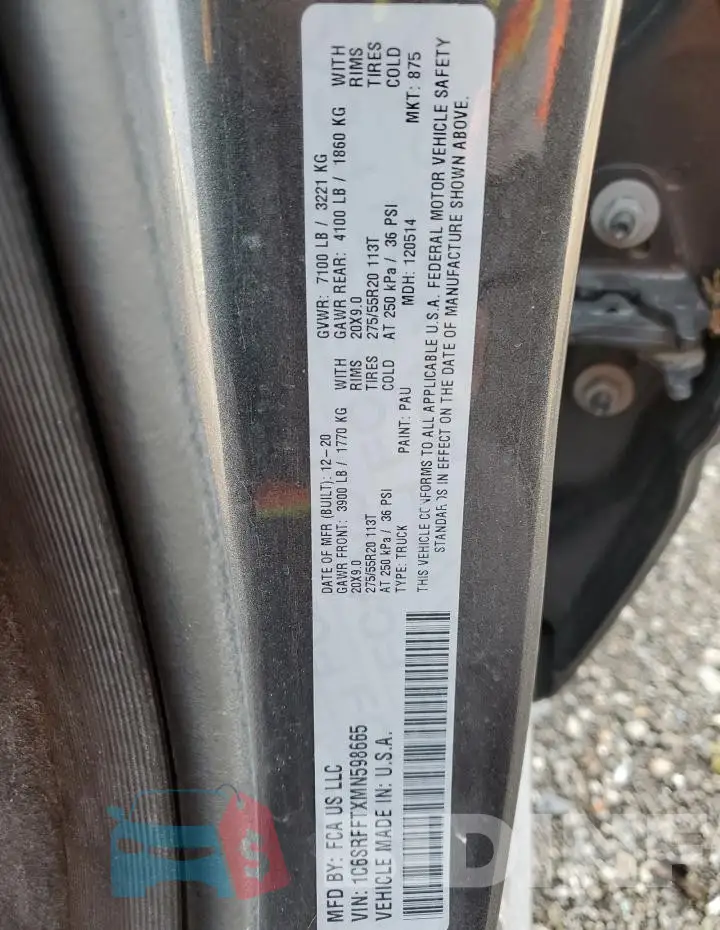 1C6SRFFTXMN598665 Photo# 12