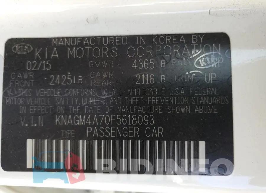 KNAGM4A70F5618093 Photo# 12