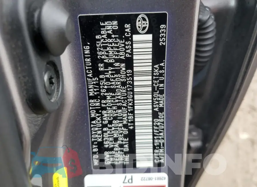 4T1BF1FK9GU173519 Photo# 13