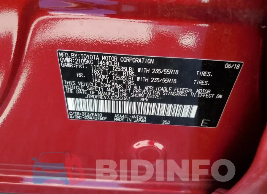 JTMDFREV7JD250063 Photo# 12