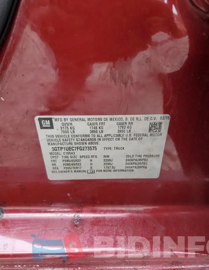 3GTP1UEC7FG273575 Photo# 12