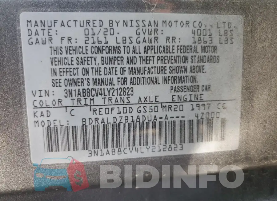 3N1AB8CV4LY212823 Photo# 12