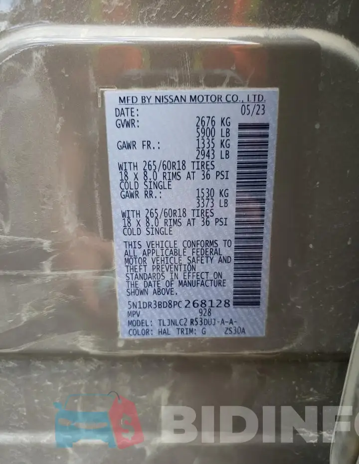 5N1DR3BD8PC268128 Photo# 14