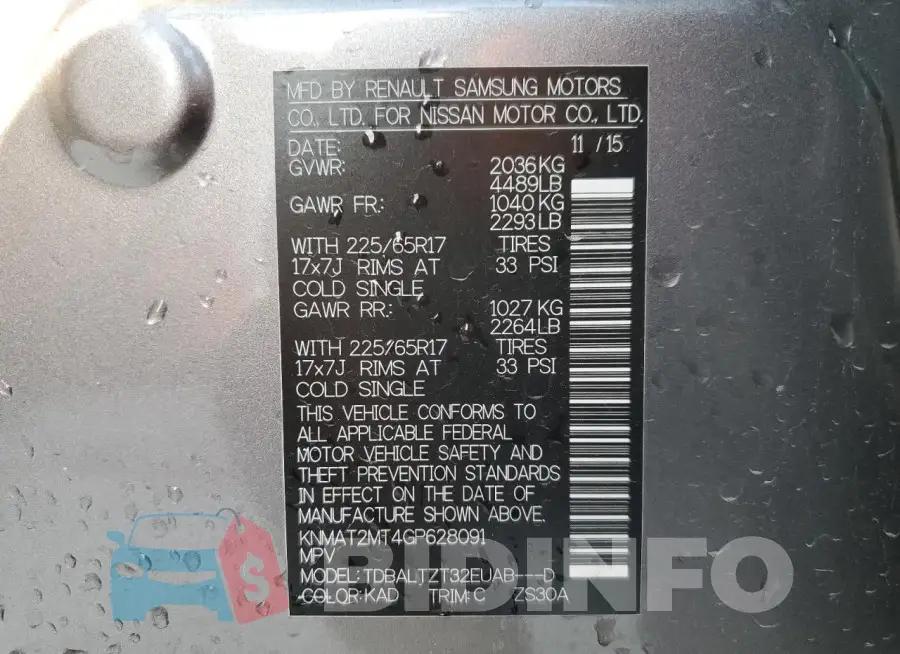 KNMAT2MT4GP628091 Photo# 14