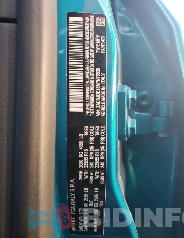 ZACNJDE18NPN78535 Photo# 13