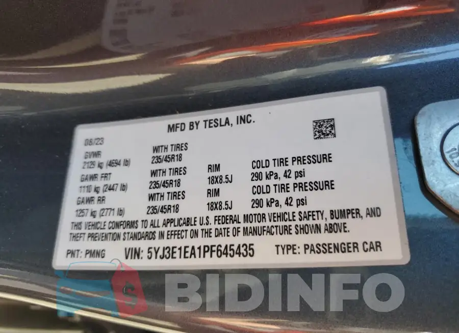 5YJ3E1EA1PF645435 Photo# 12