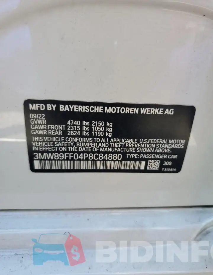 3MW89FF04P8C84880 Photo# 12