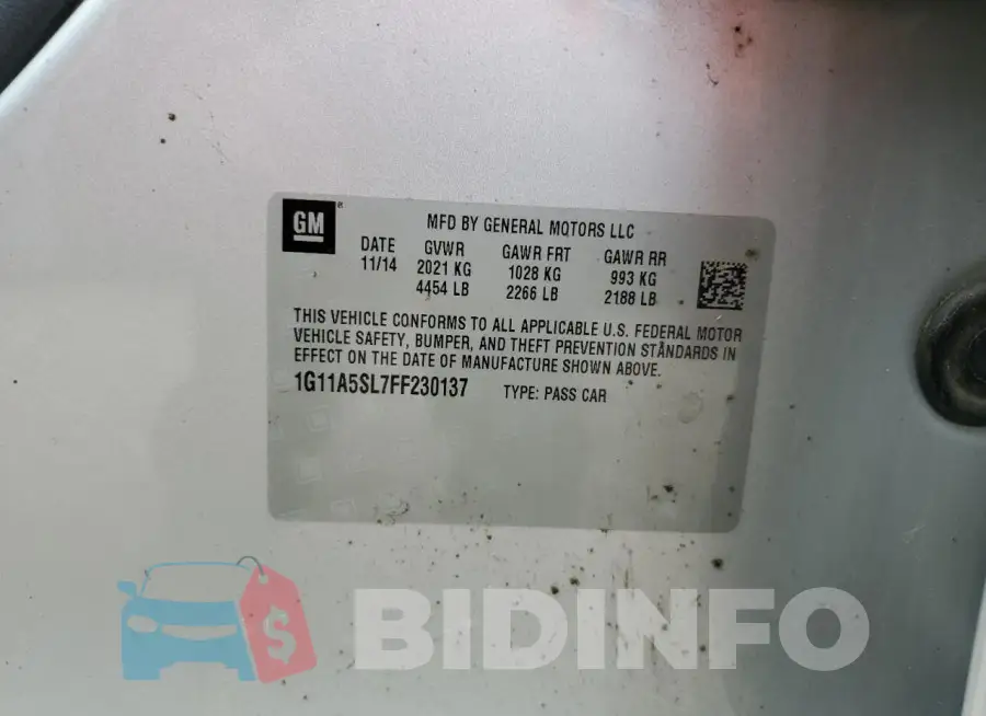 1G11A5SL7FF230137 Photo# 13