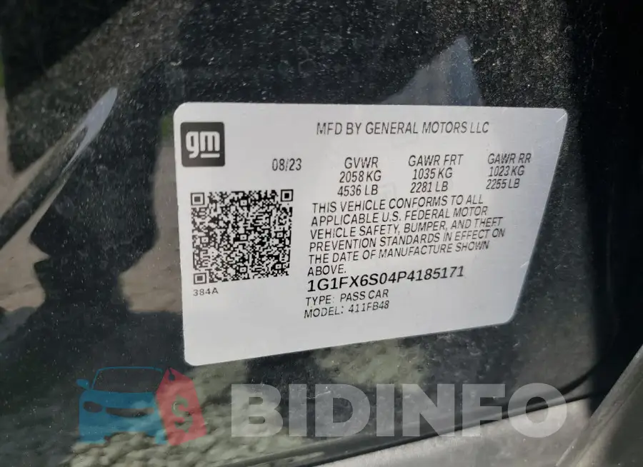 1G1FX6S04P4185171 Photo# 14