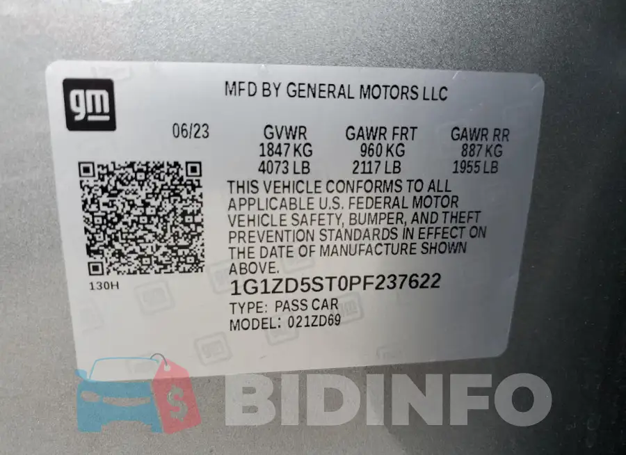 1G1ZD5ST0PF237622 Photo# 13