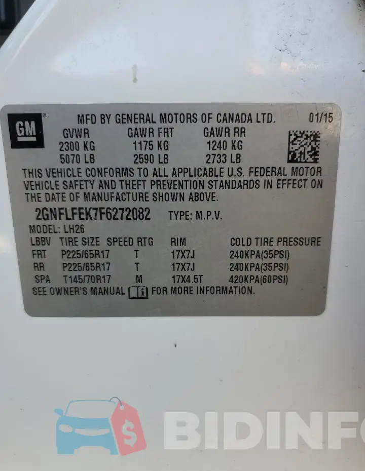 2GNFLFEK7F6272082 Photo# 13