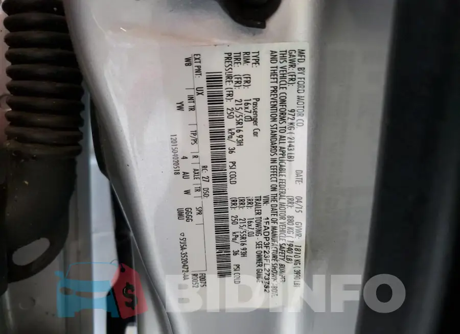 1FADP3F23FL273762 Photo# 13