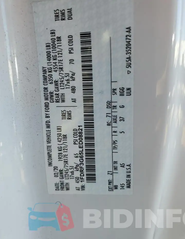 1FDRF3G65LED08821 Photo# 12