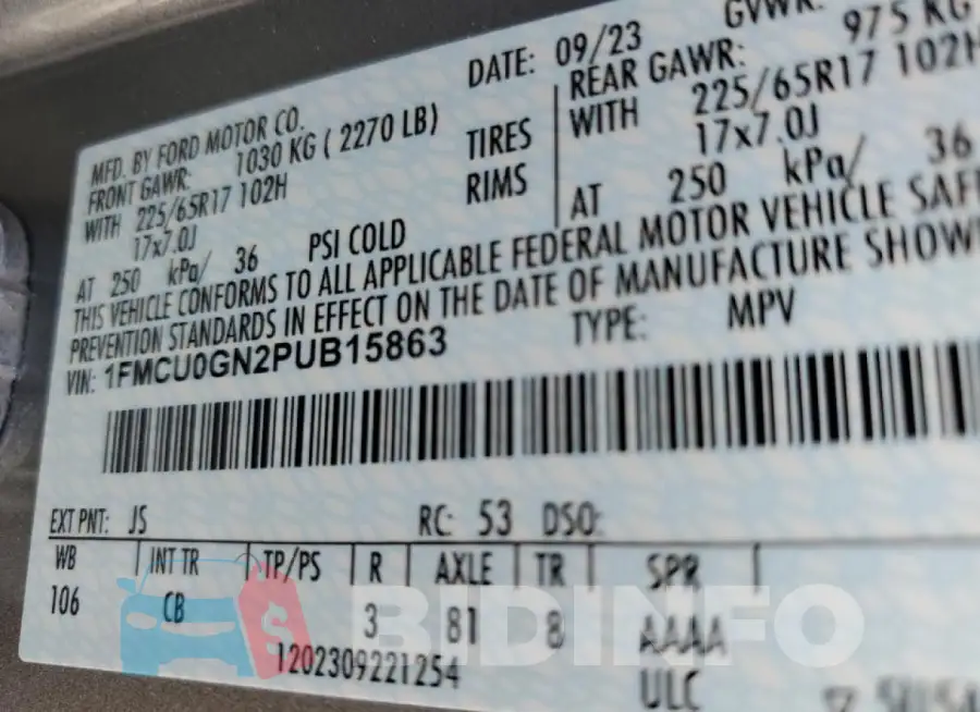 1FMCU0GN2PUB15863 Photo# 13