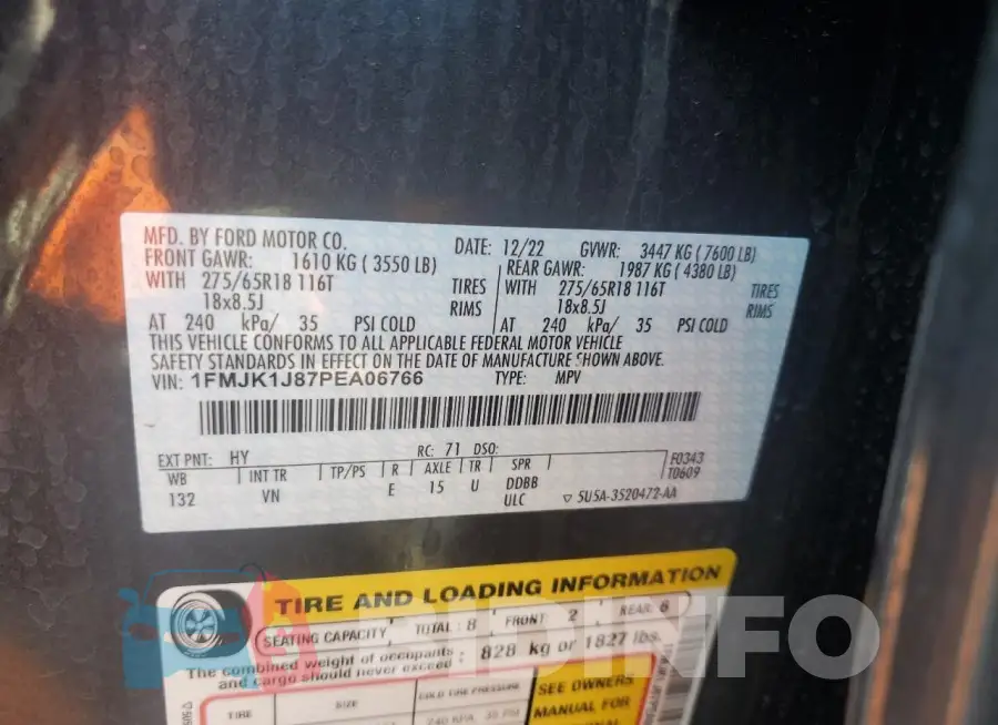 1FMJK1J87PEA06766 Photo# 14