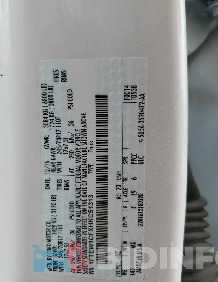 1FTEW1CFXHKC51313 Photo# 12