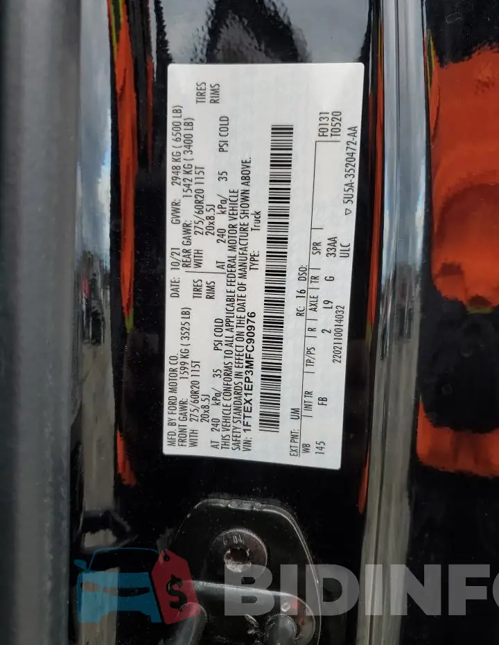 1FTEX1EP3MFC90976 Photo# 12