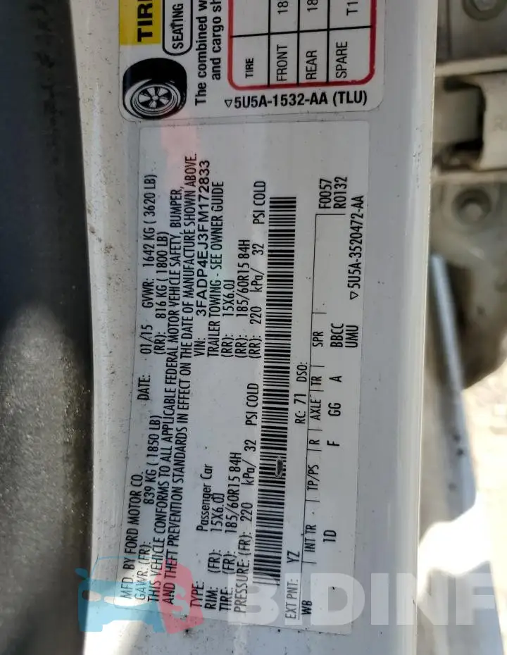 3FADP4EJ3FM172833 Photo# 12