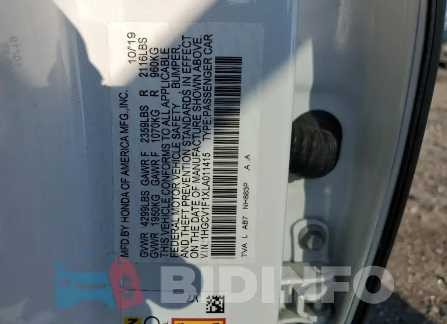 1HGCV1F1XLA011415 Photo# 12