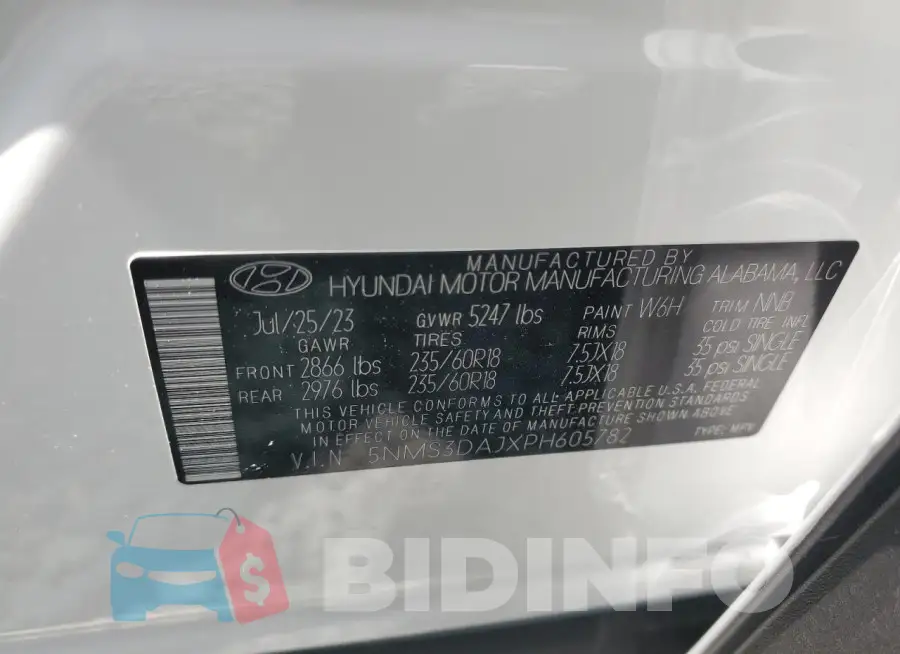 5NMS3DAJXPH605782 Photo# 13