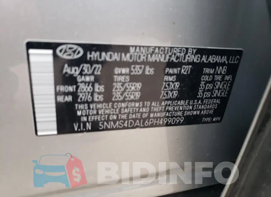 5NMS4DAL6PH499099 Photo# 13