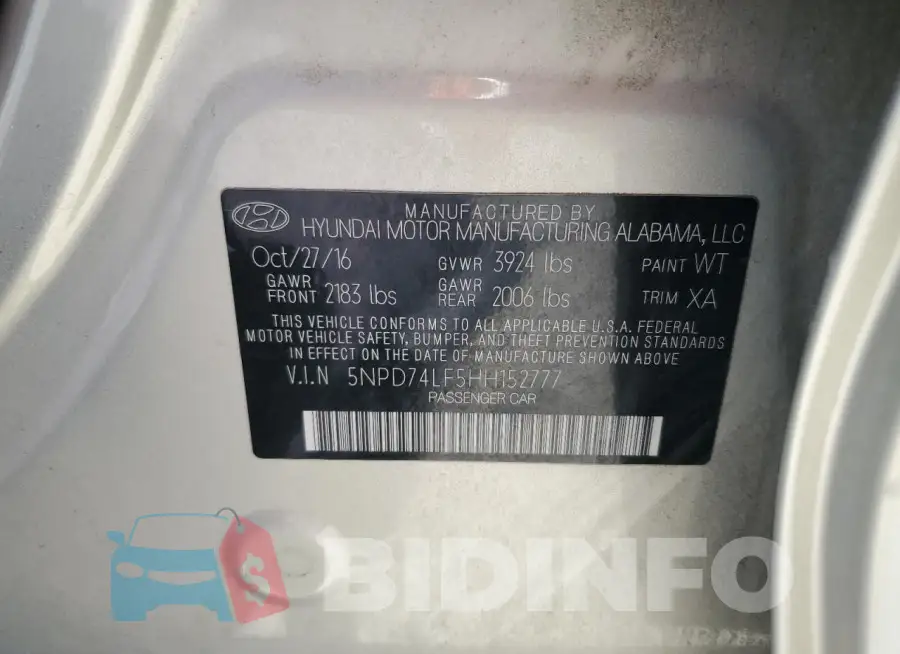 5NPD74LF5HH152777 Photo# 12