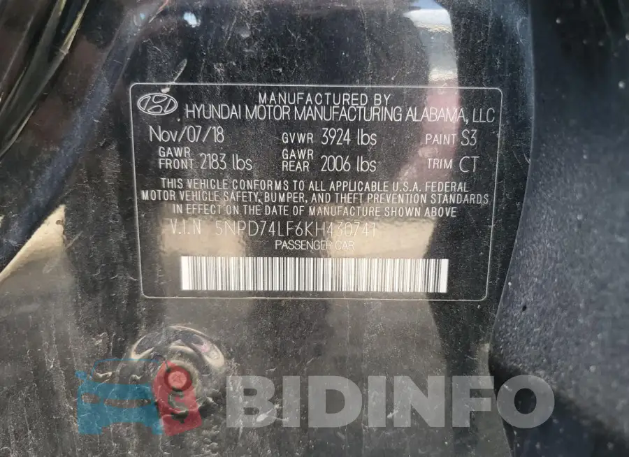5NPD74LF6KH430741 Photo# 12
