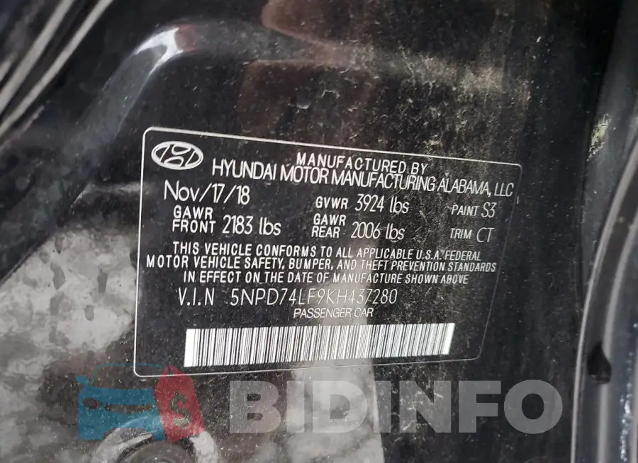 5NPD74LF9KH437280 Photo# 12