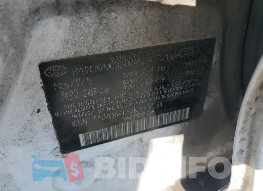 5NPD84LF2KH437134 Photo# 12
