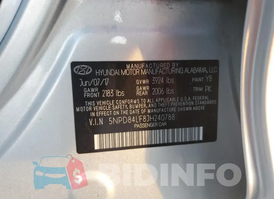 5NPD84LF8JH240788 Photo# 13