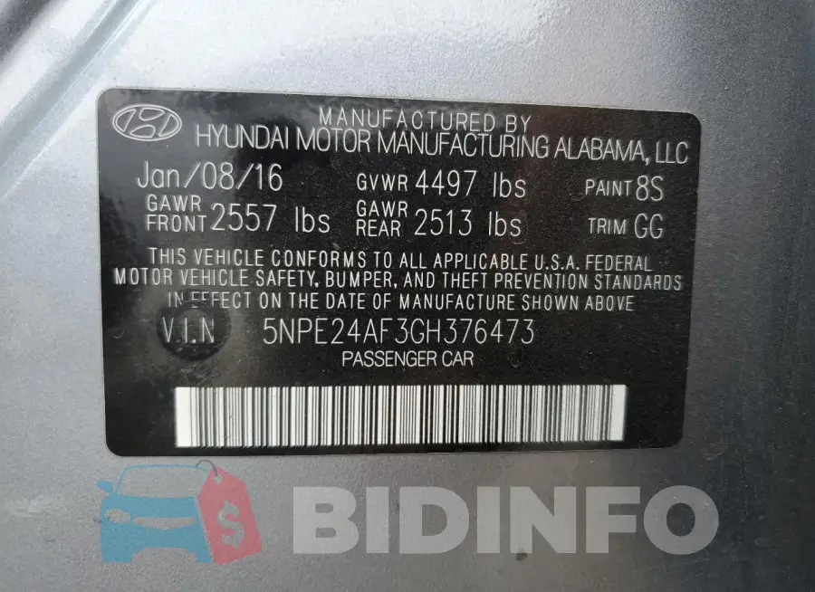 5NPE24AF3GH376473 Photo# 12