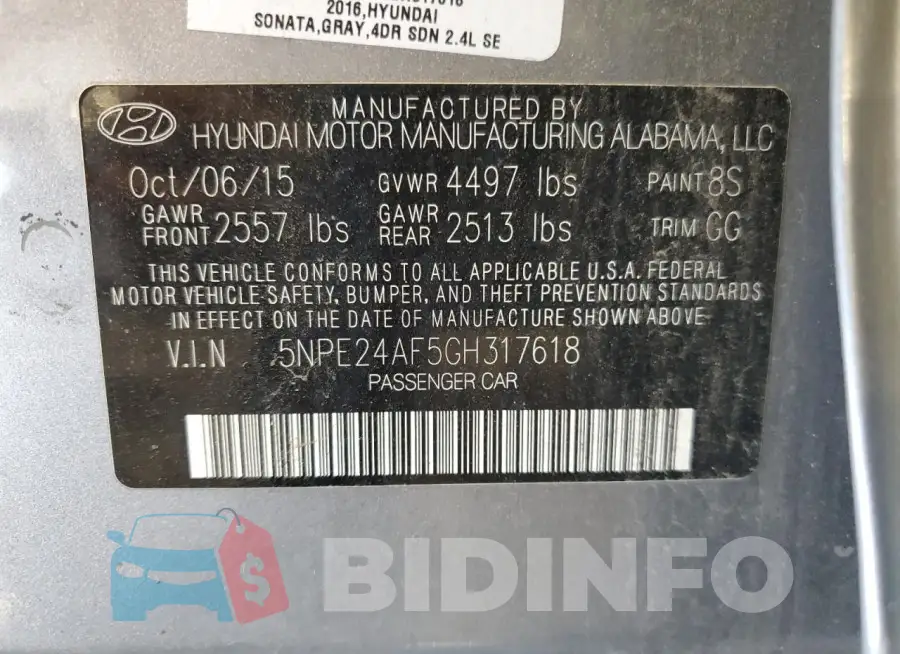 5NPE24AF5GH317618 Photo# 13