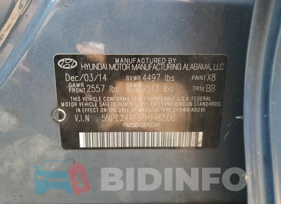 5NPE24AF6FH146506 Photo# 12