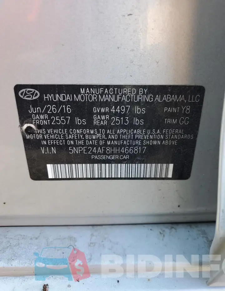 5NPE24AF8HH466817 Photo# 12