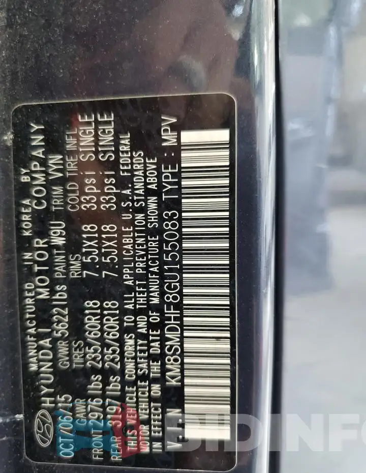 KM8SMDHF8GU155083 Photo# 13