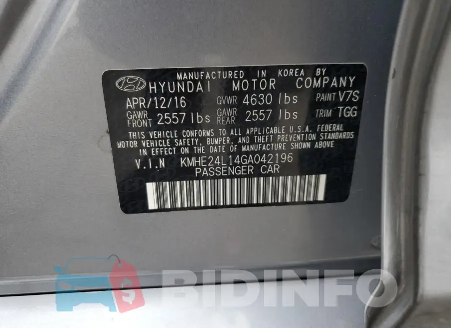 KMHE24L14GA042196 Photo# 12