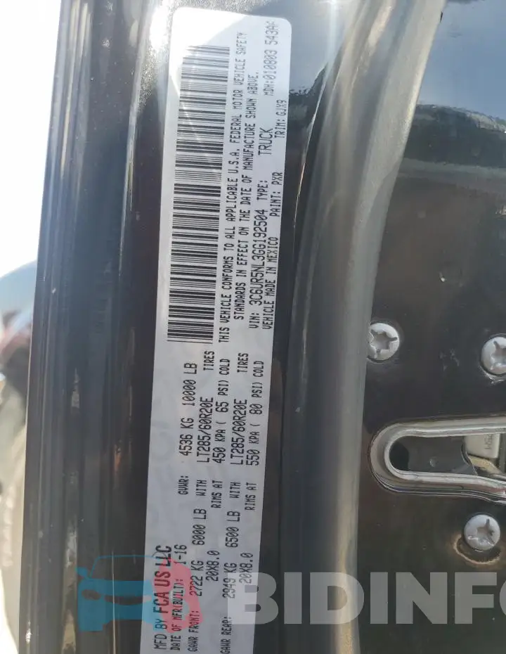 3C6UR5NL3GG192504 Photo# 12