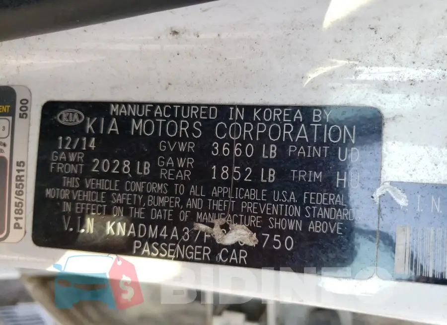 KNADM4A37F6504750 Photo# 12