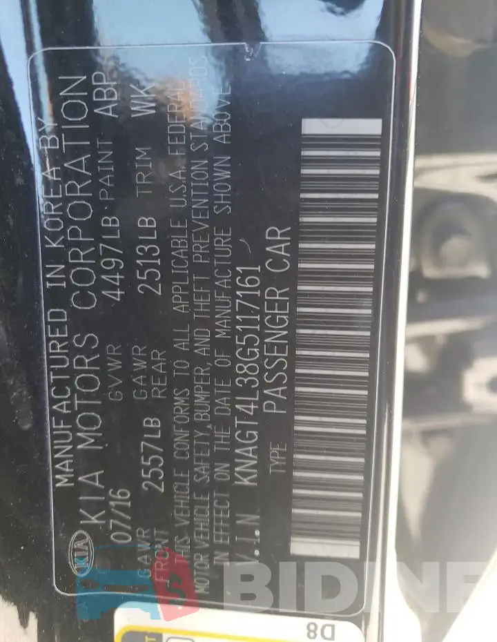 KNAGT4L38G5117161 Photo# 12