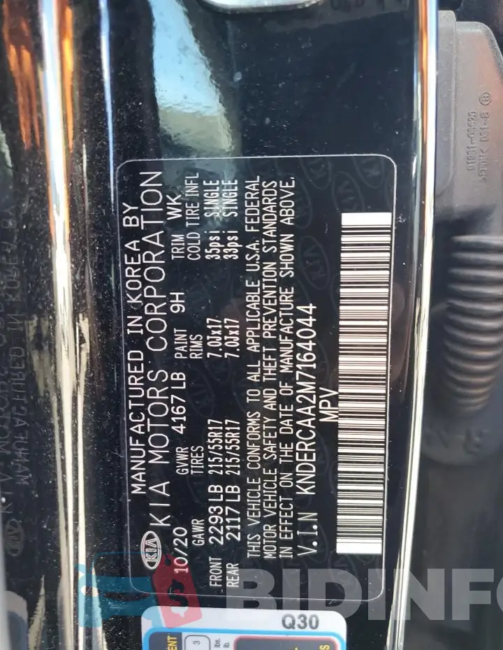 KNDERCAA2M7164044 Photo# 13