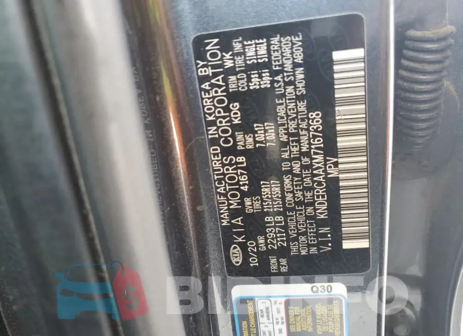 KNDERCAAXM7167368 Photo# 13